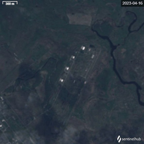Image aérienne de l'usine de Pavlograd le 16 avril